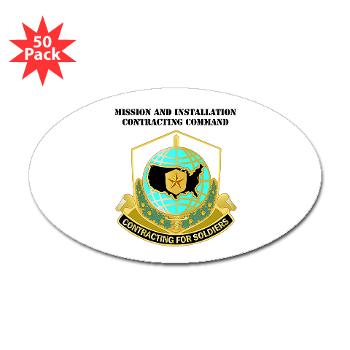 USAMI - M01 - 01 - DUI - USA Mission and Installation Contracting Cmd with text - Sticker (Oval 50 pk) - Click Image to Close