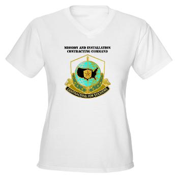 USAMI - A01 - 04 - DUI - USA Mission and Installation Contracting Cmd with text - Women's V-Neck T-Shirt