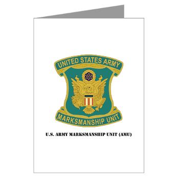 USAMU - M01 - 02 - DUI - U.S. Army Marksmanship Unit (AMU) with Text Greeting Cards (Pk of 10) - Click Image to Close