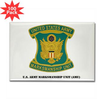 USAMU - M01 - 01 - DUI - U.S. Army Marksmanship Unit (AMU) with Text Rectangle Magnet (100 pack) - Click Image to Close