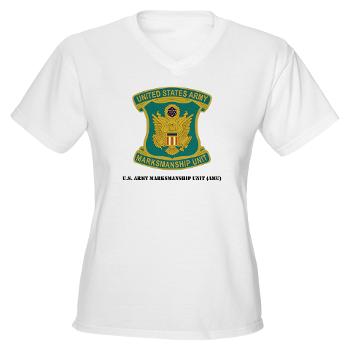 USAMU - A01 - 04 - DUI - U.S. Army Marksmanship Unit (AMU) with Text Women's V-Neck T-Shirt