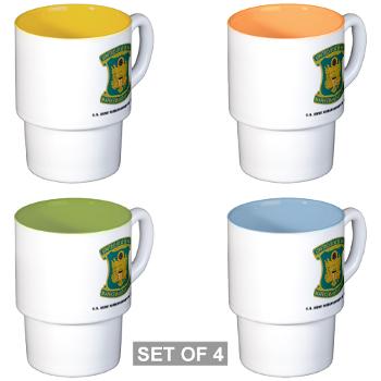 USAPT - M01 - 03 - SSI - U.S. Army Parachute Team (Golden Knights) with Text Stackable Mug Set (4 mugs) - Click Image to Close