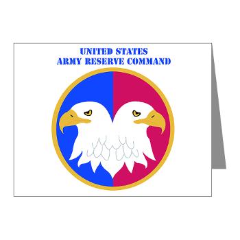 USARC - M01 - 02 - United States Army Reserve Command (USARCC) with Text - Note Cards (Pk of 20) - Click Image to Close