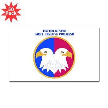 USARC - M01 - 01 - United States Army Reserve Command (USARCC) with Text - Sticker (Rectangle 50 pk)