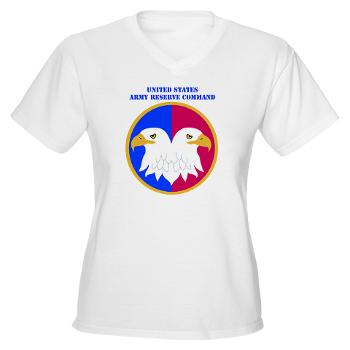 USARC - A01 - 04 - United States Army Reserve Command (USARCC) with Text - Women's V-Neck T-Shirt - Click Image to Close