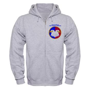 USARC - A01 - 03 - United States Army Reserve Command (USARCC) with Text - Zip Hoodie