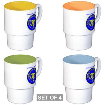 USAR - M01 - 03 - United States Army Reserve with Text - Stackable Mug Set (4 mugs)