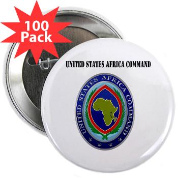 AFRICOM - M01 - 01 - United States Africa Command with Text - 2.25" Button (100 pack)