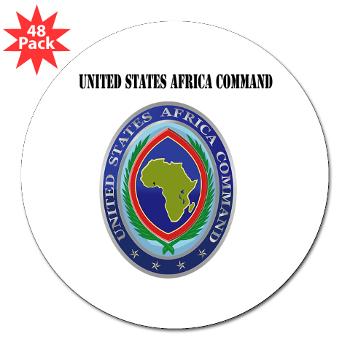 AFRICOM - M01 - 01 - United States Africa Command with Text - 3" Lapel Sticker (48 pk)