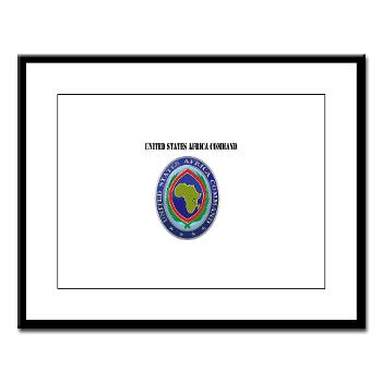 AFRICOM - M01 - 02 - United States Africa Command with Text - Large Framed Print