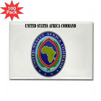 AFRICOM - M01 - 01 - United States Africa Command with Text - Rectangle Magnet (100 pack)