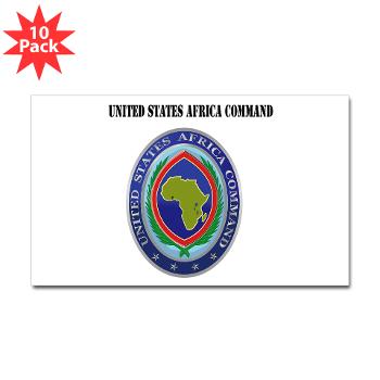 AFRICOM - M01 - 01 - United States Africa Command with Text - Sticker (Rectangle 10 pk)