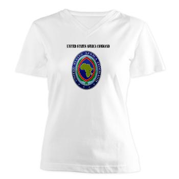 AFRICOM - A01 - 04 - United States Africa Command with Text - Women's V-Neck T-Shirt