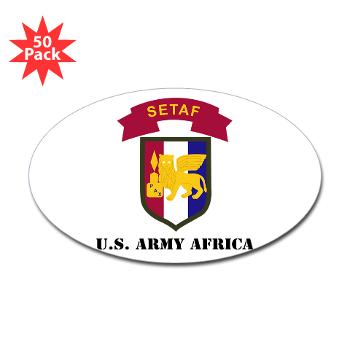USARAF - M01 - 01 - U.S. Army Africa (USARAF) with Text - Sticker (Oval 50 pk)