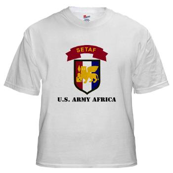 USARAF - A01 - 04 - U.S. Army Africa (USARAF) with Text - White t-Shirt