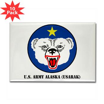 USARAK - M01 - 01 - U.S. Army Alaska (USARAK) with Text - Rectangle Magnet (10 pack)
