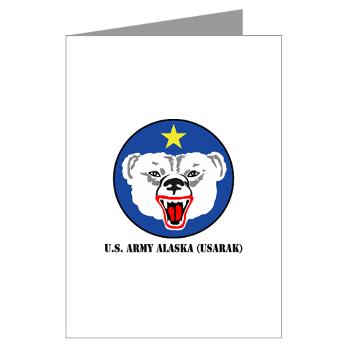 USARAK - M01 - 02 - U.S. Army Alaska (USARAK) with Text - Greeting Cards (Pk of 10)