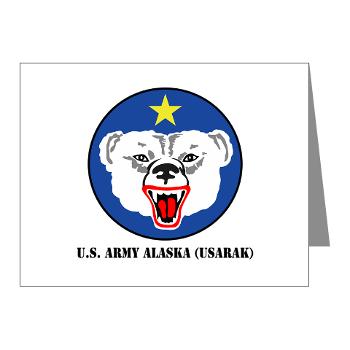 USARAK - M01 - 02 - U.S. Army Alaska (USARAK) with Text - Note Cards (Pk of 20) - Click Image to Close