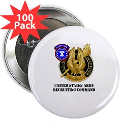 USAREC - M01 - 01 - United States Army Recruiting Command with Text 2.25" Button (100 pack)