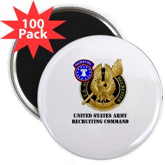 USAREC - M01 - 01 - United States Army Recruiting Command with Text 2.25" Magnet (100 pack)