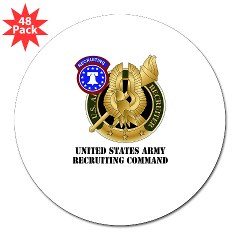 USAREC - M01 - 01 - United States Army Recruiting Command with Text 3" Lapel Sticker (48 pk)