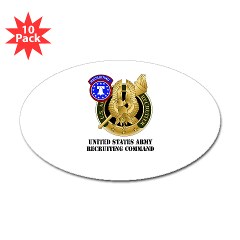 USAREC - M01 - 01 - United States Army Recruiting Command with Text Sticker (Oval 10 pk)