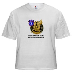 USAREC - A01 - 04 - United States Army Recruiting Command with Text White T-Shirt
