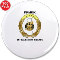 USAREC1RB - M01 - 01 - 1st Recruiting Brigade with Text 3.5" Button (100 pack)