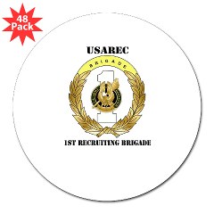 USAREC1RB - M01 - 01 - 1st Recruiting Brigade with Text 3" Lapel Sticker (48 pk) - Click Image to Close