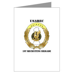 USAREC1RB - M01 - 02 - 1st Recruiting Brigade with Text Greeting Cards (Pk of 10)