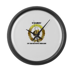 USAREC1RB - M01 - 03 - 1st Recruiting Brigade with Text Large Wall Clock