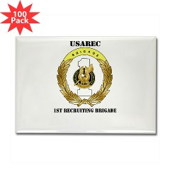 USAREC1RB - M01 - 01 - 1st Recruiting Brigade with Text Rectangle Magnet (100 pack) - Click Image to Close