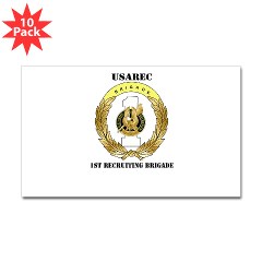 USAREC1RB - M01 - 01 - 1st Recruiting Brigade with Text Sticker (Rectangle 10 pk)