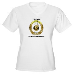 USAREC1RB - A01 - 04 - 1st Recruiting Brigade with Text Women's V-Neck T-Shirt