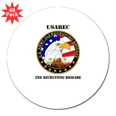 USAREC2RB - M01 - 01 - 2nd Recruiting Brigade with Text 3" Lapel Sticker (48 pk)