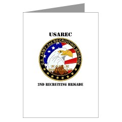 USAREC2RB - M01 - 02 - 2nd Recruiting Brigade with Text Greeting Cards (Pk of 20)