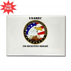 USAREC2RB - M01 - 01 - 2nd Recruiting Brigade with Text Rectangle Magnet (100 pack) - Click Image to Close