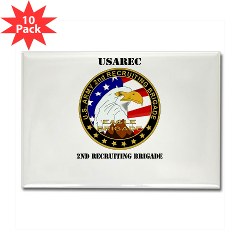 USAREC2RB - M01 - 01 - 2nd Recruiting Brigade with Text Rectangle Magnet (10 pack)