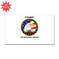 USAREC2RB - M01 - 01 - 2nd Recruiting Brigade with Text Sticker (Rectangle 10 pk) - Click Image to Close