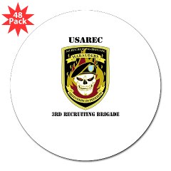 USAREC3RB - M01 - 01 - 3rd Recruiting Brigade with Text 3" Lapel Sticker (48 pk) - Click Image to Close