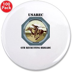 USAREC6RB - M01 - 01 - 6th Recruiting Brigade with text - 3.5" Button (100 pk)
