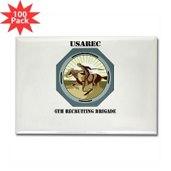 USAREC6RB - M01 - 01 - 6th Recruiting Brigade with text - Rectangle Magnet (100 pk) - Click Image to Close