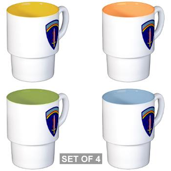 USAREUR - M01 - 03 - U.S. Army Europe (USAREUR) - Stackable Mug Set (4 mugs)