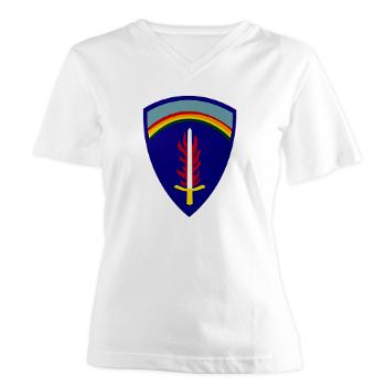 USAREUR - A01 - 04 - U.S. Army Europe (USAREUR) - Women's V-Neck T-Shirt - Click Image to Close