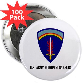 USAREUR - M01 - 01 - U.S. Army Europe (USAREUR) with Text - 2.25" Button (100 pack)