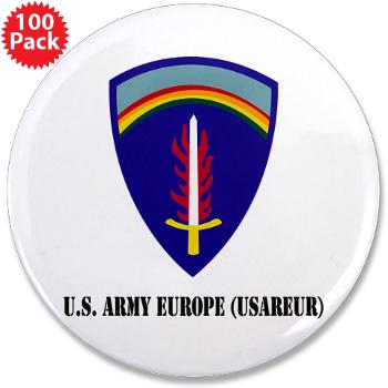 USAREUR - M01 - 01 - U.S. Army Europe (USAREUR) with Text - 3.5" Button (100 pack) - Click Image to Close