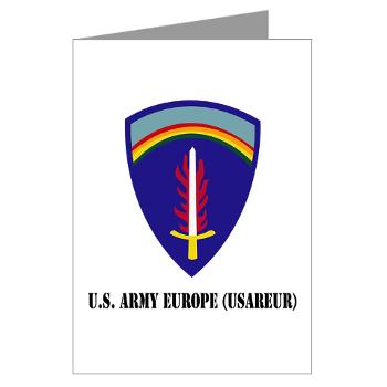 USAREUR - M01 - 02 - U.S. Army Europe (USAREUR) with Text - Greeting Cards (Pk of 10)
