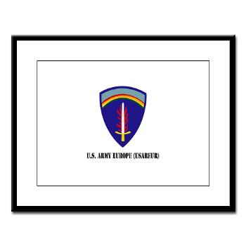 USAREUR - M01 - 02 - U.S. Army Europe (USAREUR) with Text - Large Framed Print