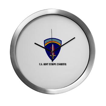 USAREUR - M01 - 03 - U.S. Army Europe (USAREUR) with Text - Modern Wall Clock