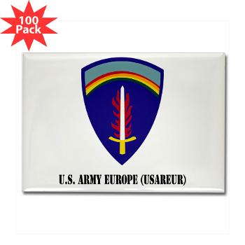 USAREUR - M01 - 01 - U.S. Army Europe (USAREUR) with Text - Rectangle Magnet (100 pack) - Click Image to Close